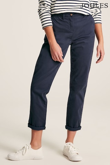 Joules Hesford Navy Chino Leather Trousers (Q82453) | £54.95