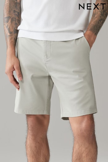 Light Green Straight Fit Stretch Chinos and Shorts (Q82556) | £19