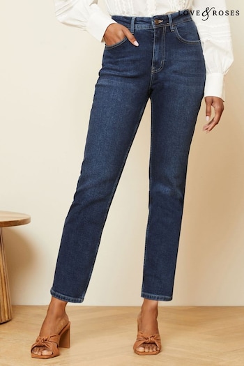 Love & Roses Midwash Blue Slim Crop Jeans (Q82569) | £49