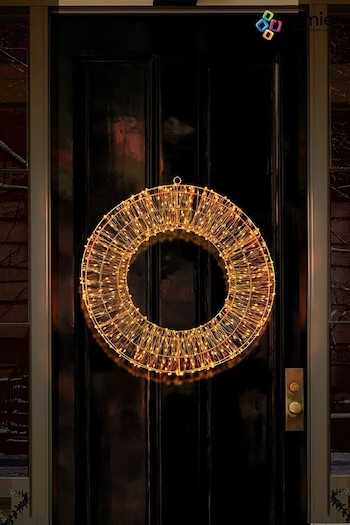 Premier Decorations Ltd Rose Gold 45cm Pre Lit Christmas Wreath with 600 LEDs (Q82633) | £40