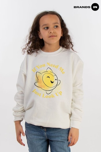 Brands In White Wish If You Need Me Just Look Up Girls White Sweatshirt (Q82683) | £24
