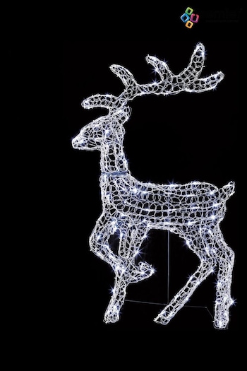 Premier Decorations Ltd White 1.2m 2D Acrylic Deer with 120 LEDs Outdoor Christmas Light (Q82687) | £85
