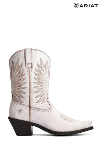 Ariat Goldie Distrsd White Boots (Q82710) | £160