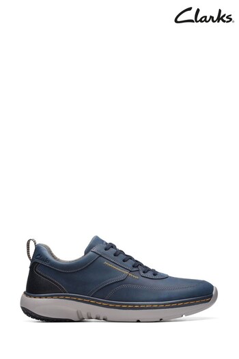 Clarks Blue Leather Pro Lace Sneakers Shoes (Q82720) | £100