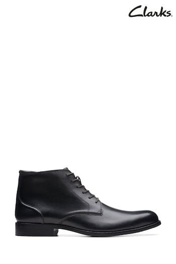 Clarks Black Leather Craft Arlo Hi Boots (Q82722) | £110
