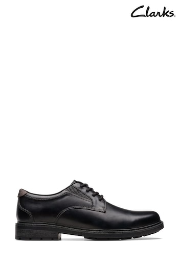 Clarks Black Leather Un Shire Low Shoes (Q82751) | £100