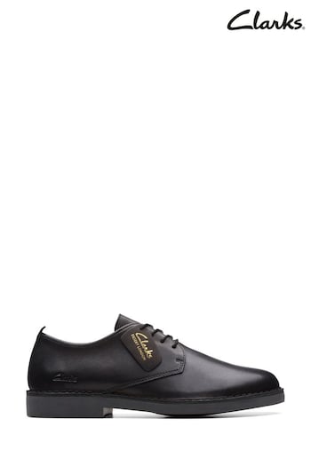 Clarks Black Leather Desert Lon Evo Shoes Sandals (Q82755) | £100