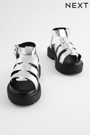 Silver Chunky Gladiator Sandals (Q82779) | £24 - £31