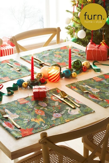 furn. Set of 4 Deck The Halls Table Placemats (Q82897) | £16