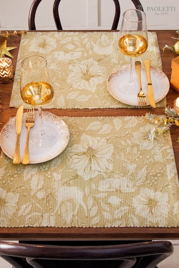 Paoletti Set of 4 Gold Stag Table Placemats (Q82898) | £16