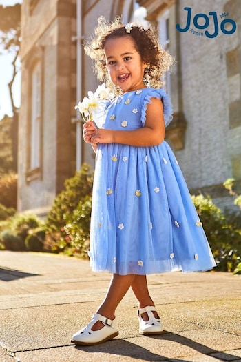 New: Rockett St George Cornflower Daisy & Bee Embroidered Tulle Party Dress (Q82941) | £36