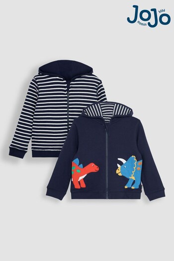 New Season: Nike Navy Blue Dino Reversible Appliqué Jersey Hoodie (Q82974) | £27