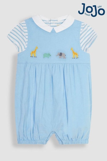 Pyjamas & Nightwear Blue 2-Piece Safari Embroidered Romper & Body Set (Q83008) | £29.50