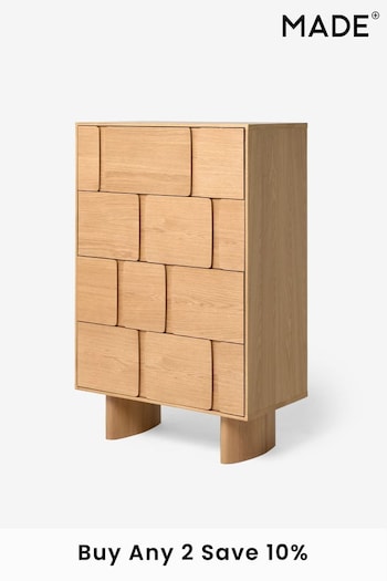 Oak MADE.COM Cory Wide Tall Chest of Drawers (Q83061) | £999