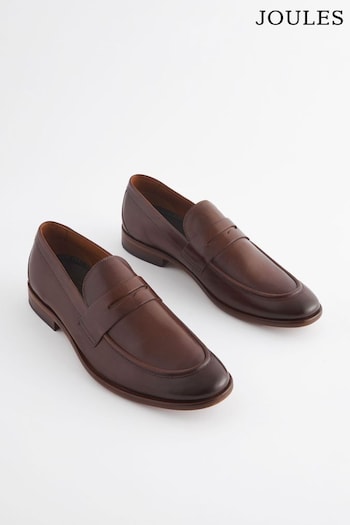 Joules Brown Leather Penny Loafers (Q83066) | £69