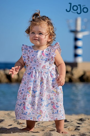 JoJo Maman Bébé Blue Mermaid & Friends Pretty Summer Dress (Q83088) | £23