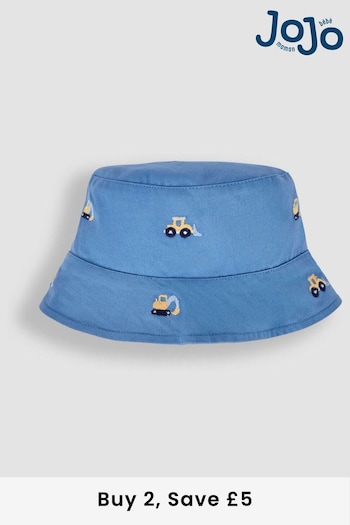 JoJo Maman Bébé Blue Digger Embroidered Twill Sun Hat (Q83121) | £14