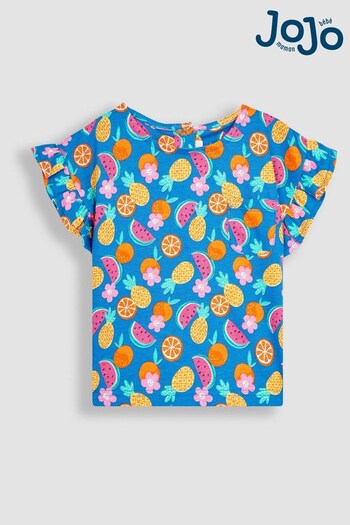 JoJo Maman Bébé Cobalt Summer Fruits Drop Shoulder T-Shirt (Q83158) | £14