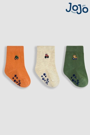 Dungarees & Jumpsuits Green Tractor 3-Pack Embroidered Socks (Q83205) | £9.50