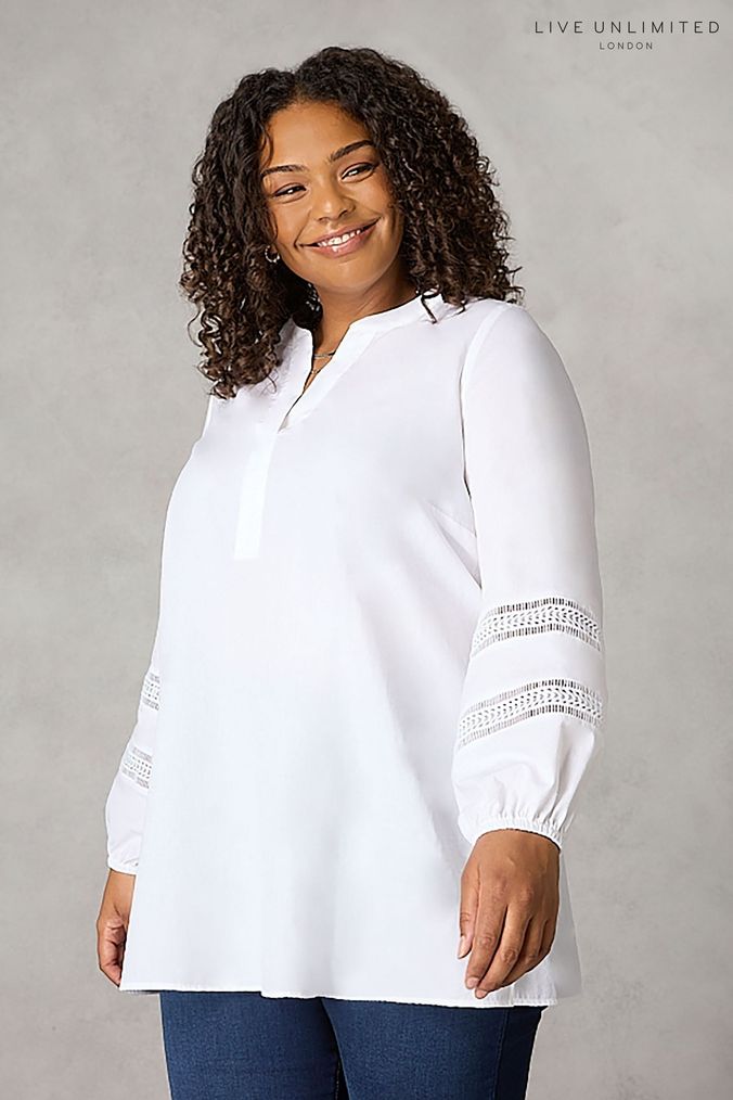 Women s plus size white hotsell tunic top