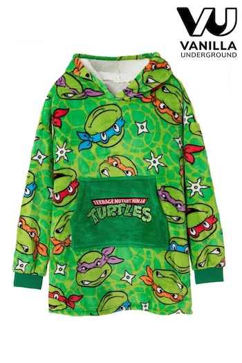 Vanilla Underground Green Ninja Turtles All-Over Print Blanket Hoodie (Q83257) | £36