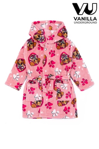 Vanilla Underground Pink Paw Patrol Unisex Kids Fleece Dressing Gown Robe (Q83260) | £25