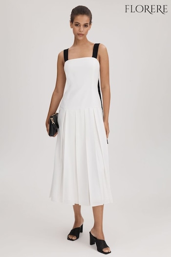 Florere Pleated Strappy Midi Dress (Q83280) | £228