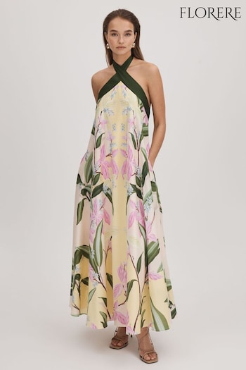 Florere Printed Halterneck Midi Dress (Q83285) | £248