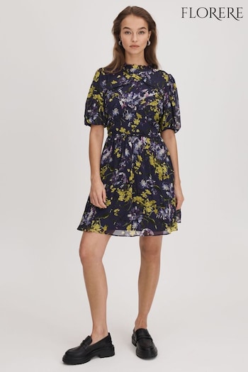 Florere Printed Puff Sleeve Mini Dress (Q83332) | £178