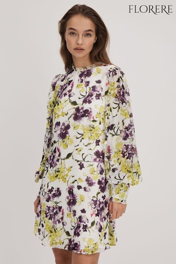 Florere Printed Blouson Sleeve Mini Dress (Q83333) | £178