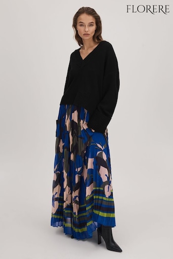 Florere Printed Pleated Maxi Skirt (Q83345) | £148