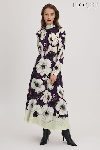 Florere Printed Zip Cuff Midi Dress (Q83361) | £198