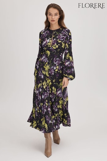 Florere Printed Blouson Sleeve Midi Dress (Q83366) | £248