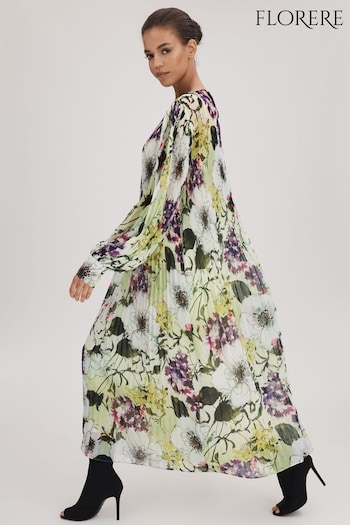 Florere Printed Blouson Sleeve Midi Dress (Q83369) | £228