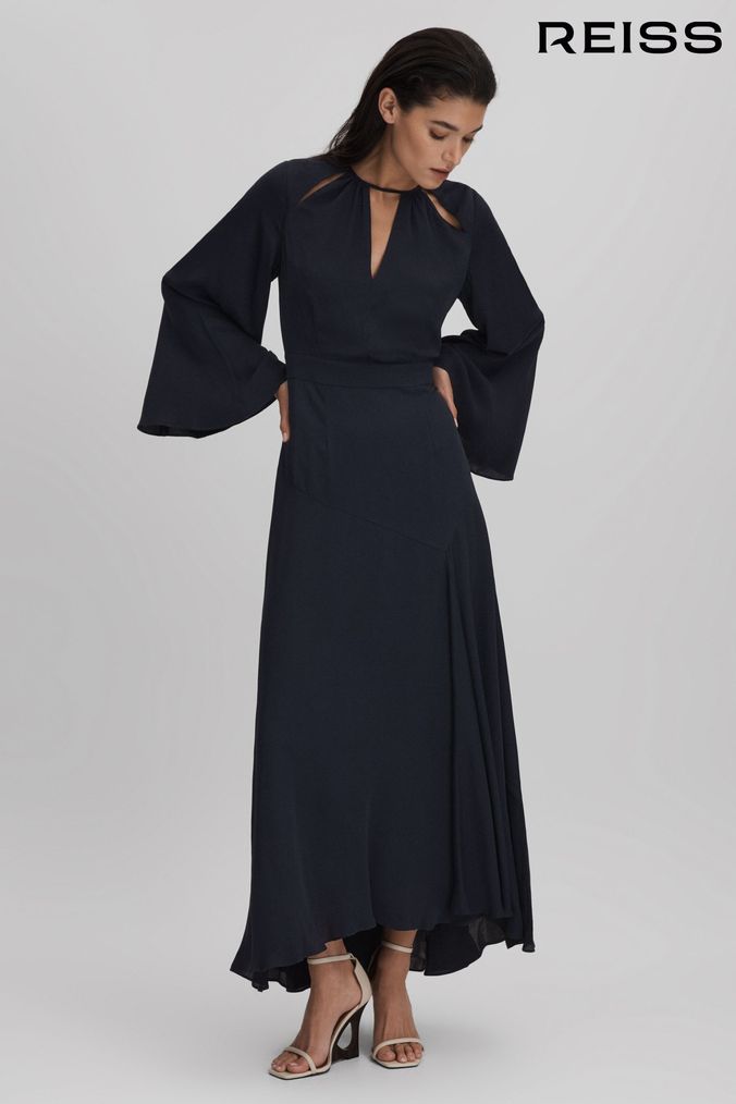 Long plain dresses with sleeves discount
