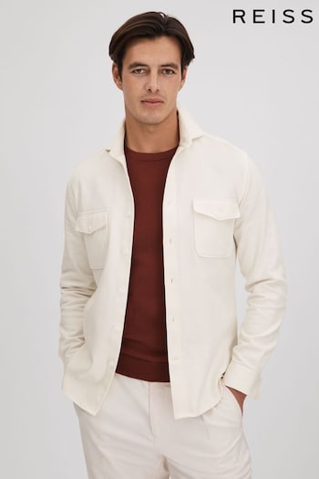 Reiss Ecru Arlo Cotton Canvas Overshirt (Q83397) | £118