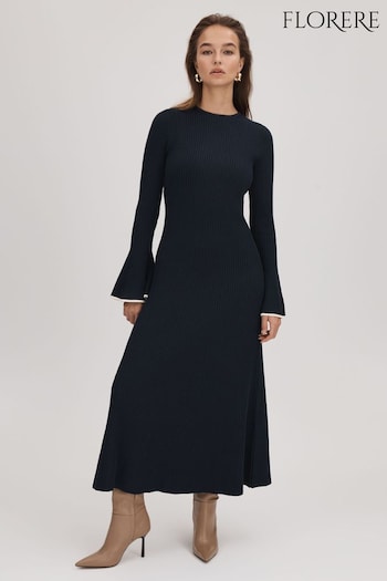 Florere Fitted Fluted Cuff Midi Dress (Q83419) | £148