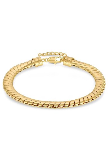 Inicio 14K Gold Plated Recycled Gold Cobra Chain Bracelet - Gift Pouch (Q83456) | £35