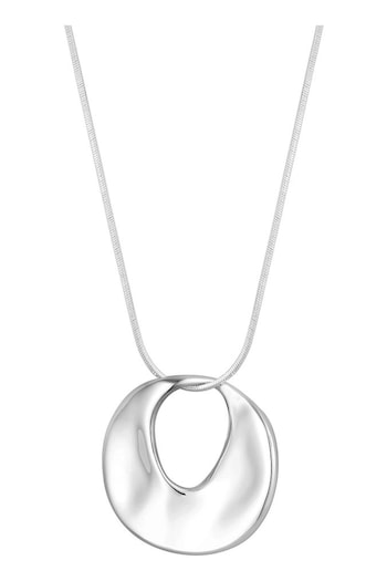 Inicio Recycled Sterling Silver Plated Molten Pendant Necklace - Gift Pouch (Q83481) | £30