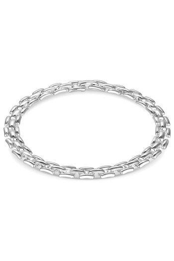 Inicio Silver Plated Recycled Gate Chain Bracelet - Gift Pouch (Q83490) | £45