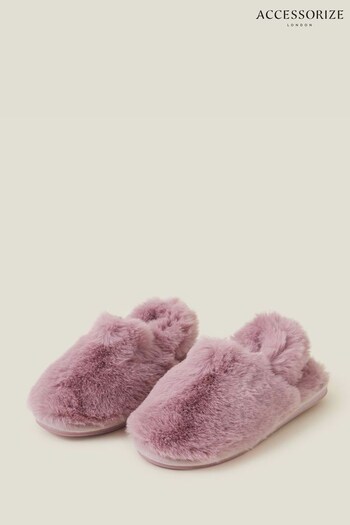 Accessorize Purple Faux Fur Slingback Slippers (Q83554) | £25