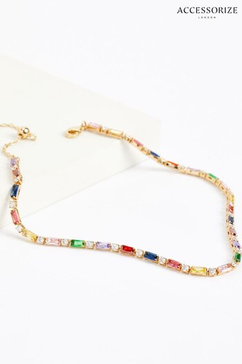 Accessorize 14ct Gold Plated Gem Necklace (Q83598) | £24
