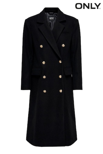 ONLY Black Longline Military Coat (Q83628) | £85