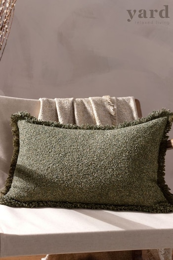 Yard Green Doze Woven Fringed Feather Filled Cushion (Q83630) | £36
