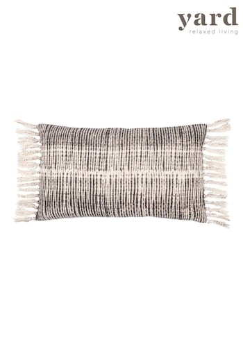 Yard Black Sono Ink Abstract Fringed Polyester Filled Cushion (Q83673) | £22