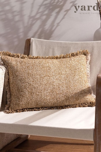 Yard Natural Doze Woven Fringed Polyester Filled Cushion (Q83679) | £28