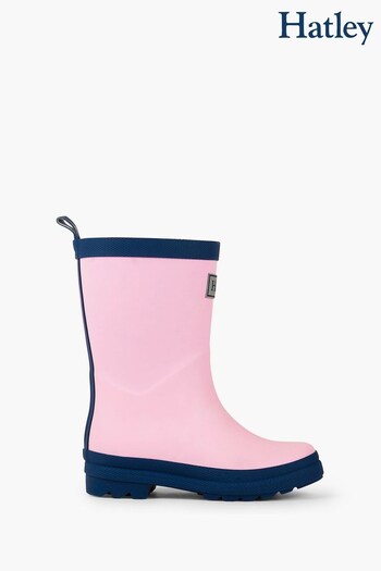 Hatley Pink Matte Rain Boots Peep-Toe (Q83736) | £35