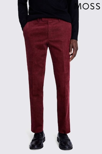 MOSS Red Slim Fit Corduroy Trousers (Q83746) | £31