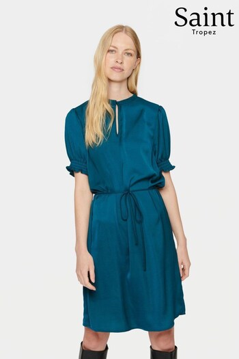 Saint Tropez Green Nunni Above Knee Length Belted Dress (Q83752) | £60