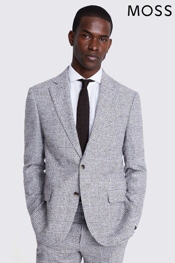 MOSS Grey Tailored Fit Grey Check Tweed Jacket (Q83762) | £159
